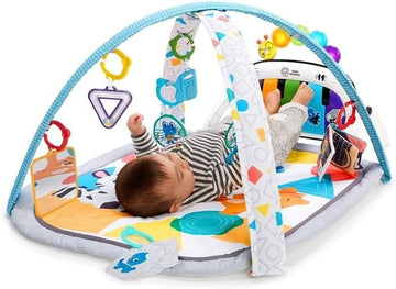 Baby Einstein, 4-in-1 Kickin' Tunes and Language Discovery Play Gym with Piano, Mat with Detachable Activity Toys, Lights, Sounds and Music, Ages Newborn +