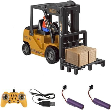 Mostop RC Forklift, 1/24 Remote Control Forklift Toy with Boxes/Sound and Light Spray