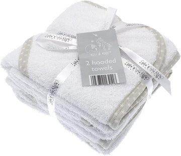 2pk Hooded Baby Towel White