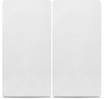 Sasma Home - 2 x Cot Fitted Sheets 120x60cm - 100% Cotton, Soft breathable baby cot sheets (White)