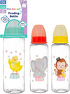 3 Pack Baby Milk and Water Bottles Easy Grip with Soft Silicone Medium Flow Teats 250ml 8.5oz, Fun and Cute Animal Designs