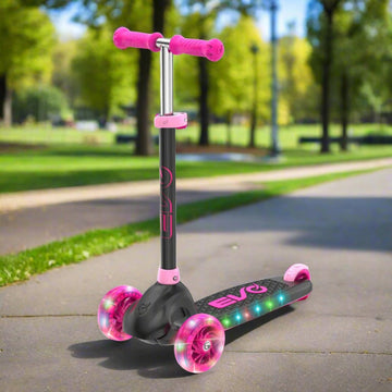 EVO Eclipse Light-Up 3-Wheeled Kids Push Scooter | Adjustable Handle Height For Boys & Girls Aged 3-12