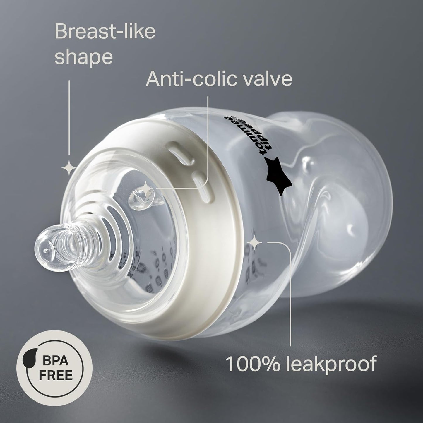 Tommee Tippee Natural Start Baby Bottles for 3m+, Pack of 4 340ml Baby Bottles, with Slow Flow Breast-Like Teat for a Natural Latch, Self-Sterilising and BPA Free, Baby Feeding Essentials