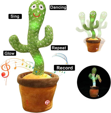seOSTO Dancing Cactus Toy Repeat What You Say, Talking Cactus Toy Singing Cactus Mimic Toy Baby Toys for Year Old Boys Girls Kids Gifts, Baby Encourage Speech Toys