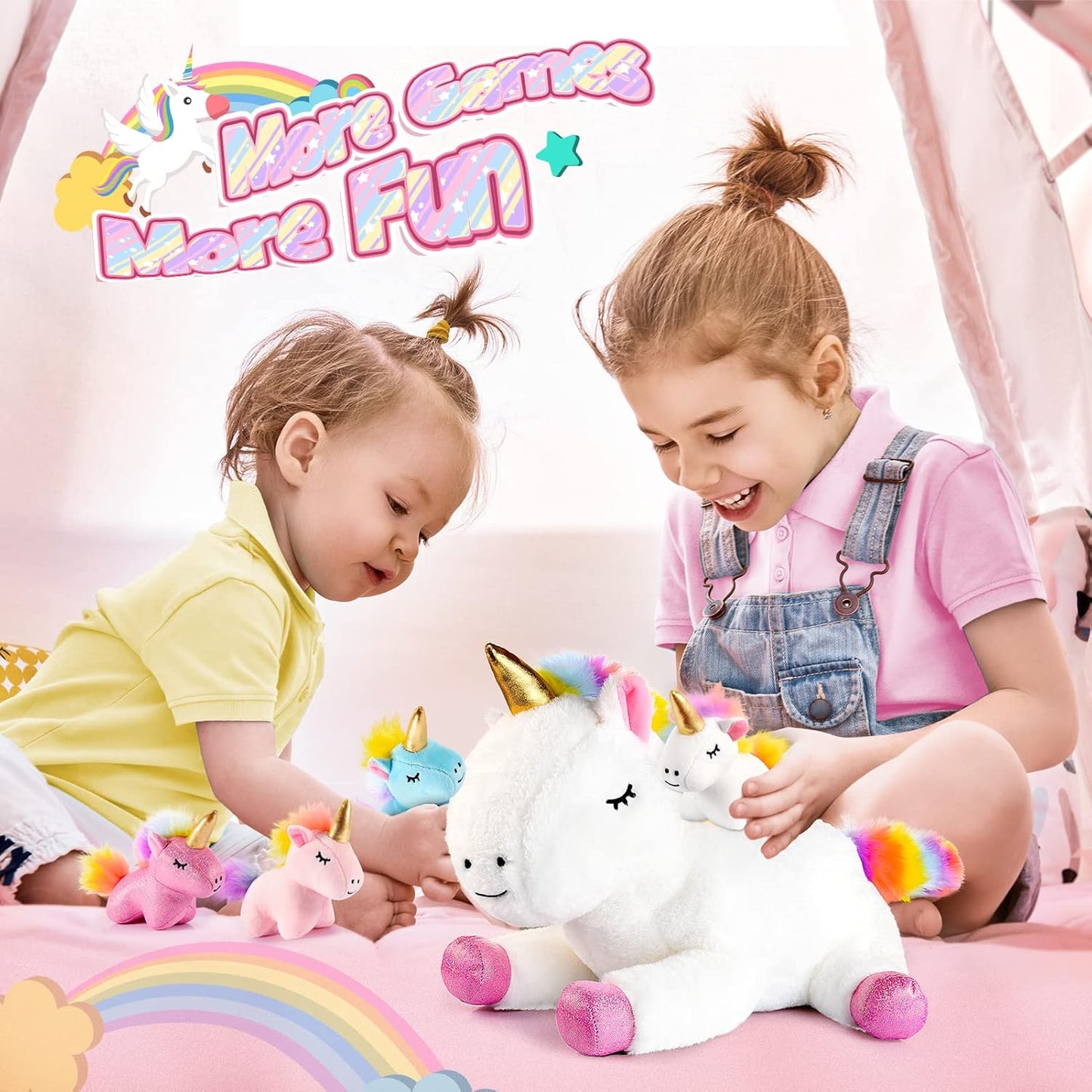 EUTOYZ Unicorn Stuffed Animals - Soft Toys for Girls, 3-12 Years Old Birthday Gifts
