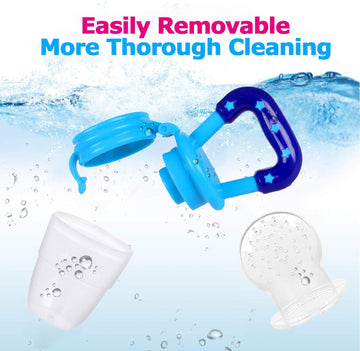 Baby Fruit Feeder JUYOO Weaning Dummies Set Include 3 Pcs Food Feeder Pacifiers with Pacifier Clips Teething Dummy for Babies Infant Toddlers