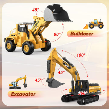 Naxudcoo Construction Toys For 3-7 Year Old Boys: Digger Toy Truck Toy Set Toddler Car, Construction Vehicle Toys For 3 4 5 6 7 Years Old Boys Gifts