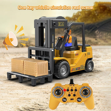 Mostop RC Forklift, 1/24 Remote Control Forklift Toy with Boxes/Sound and Light Spray