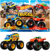 Hot Wheels Monster Trucks 2-Pack, Demolition Doubles Set of 2 Toy Vehicles in 1:64 Scale, For Kids & Collectors (Styles May Vary), FYJ64