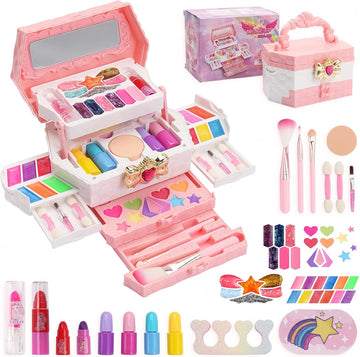 iFunLong Kids Makeup Sets for Girls, Washable and Safe Make Up Set Girls Toys, Childrens Princess Play Games Toys Presents, Princess Christmas Birthday for Age 3-12 Year Old Girl