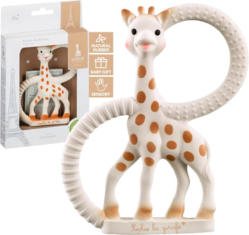 Sophie la girafe Baby Teething Ring, 100% Natural Rubber Phthalate-free Easy to Grip Baby Teether, Suitable for Newborn Babies