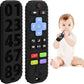 Teething Relief Teethers Toys for Babies 3-6 12 Months Gifts, Silicone Remote Control Baby Teether Bath Toys for 3 6 9 Months Newborn Infant Boy Girl Autism, Food Grade Silicone Sensory Toys, Black