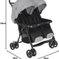 Graco DuoRider Lightweight Double Pushchair, Suitable from Birth to Approx. 3 Years, Steeple Gray Fashion