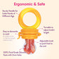 NatureBond Baby Food Feeder/Fruit Feeder Pacifier (2 Pack) - Infant Teething Toy Teether | 6 PCs Silicone Teats (Peach Pink & Lemonade Yellow)