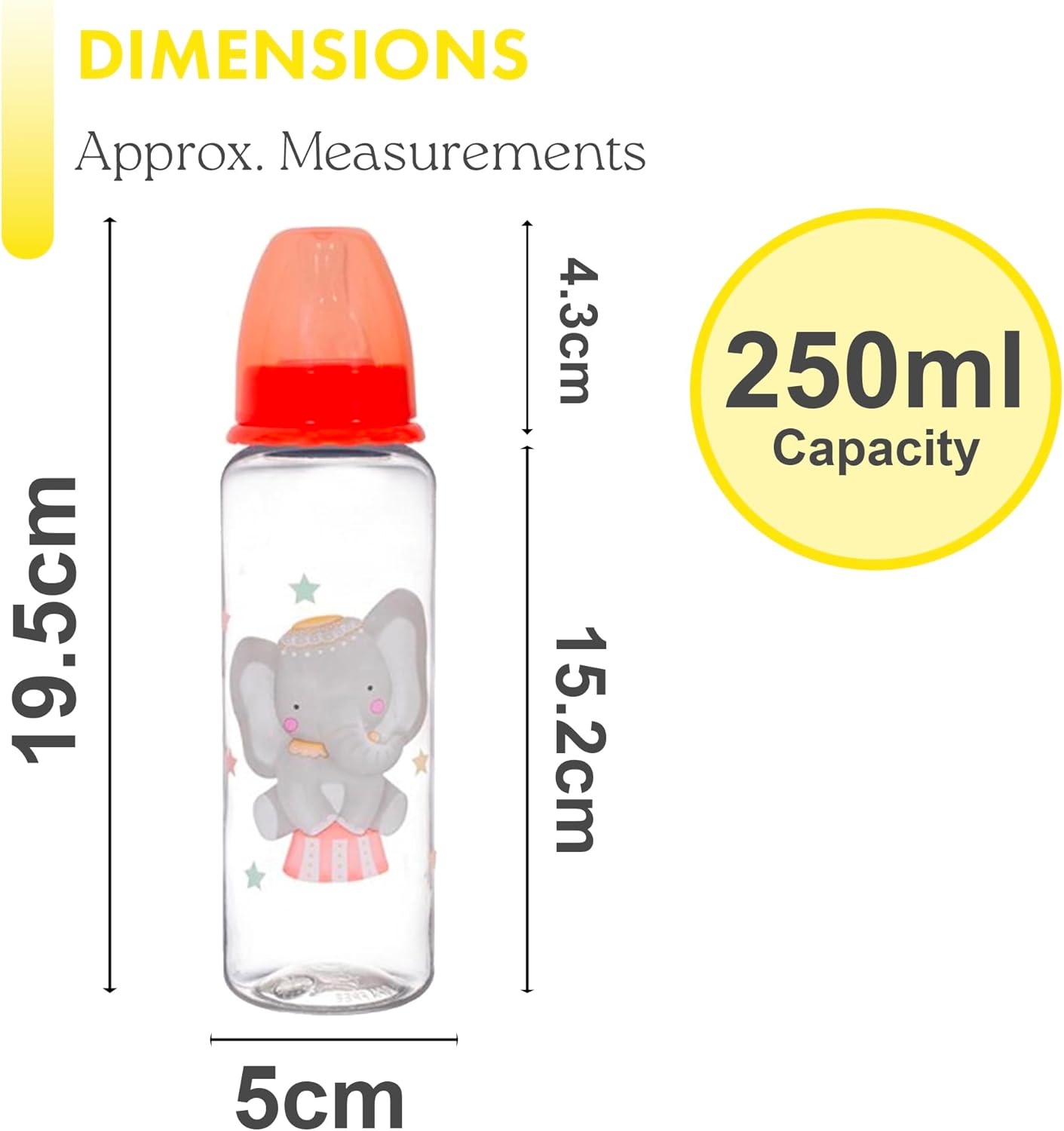 3 Pack Baby Milk and Water Bottles Easy Grip with Soft Silicone Medium Flow Teats 250ml 8.5oz, Fun and Cute Animal Designs