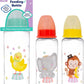 3 Pack Baby Milk and Water Bottles Easy Grip with Soft Silicone Medium Flow Teats 250ml 8.5oz, Fun and Cute Animal Designs