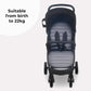 My Babiie MB30 Pushchair – from Birth to 4 Years (22kg), Easy Compact Fold, Large Shopping Basket, Adjustable Handle, Stroller Includes Cup Holder, Rain Cover – Black & Grey