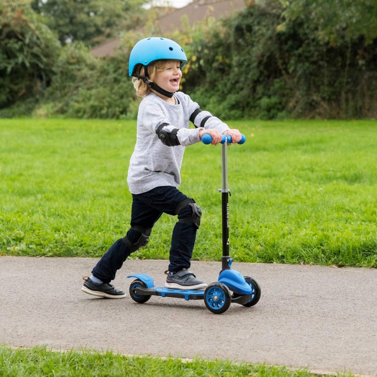 ToyStar Cruise 3 Wheel Tri Scooter, Easy Folding System, Height Adjustable Handlebars, Tilt To Turn Steering, Kids Aged 3+
