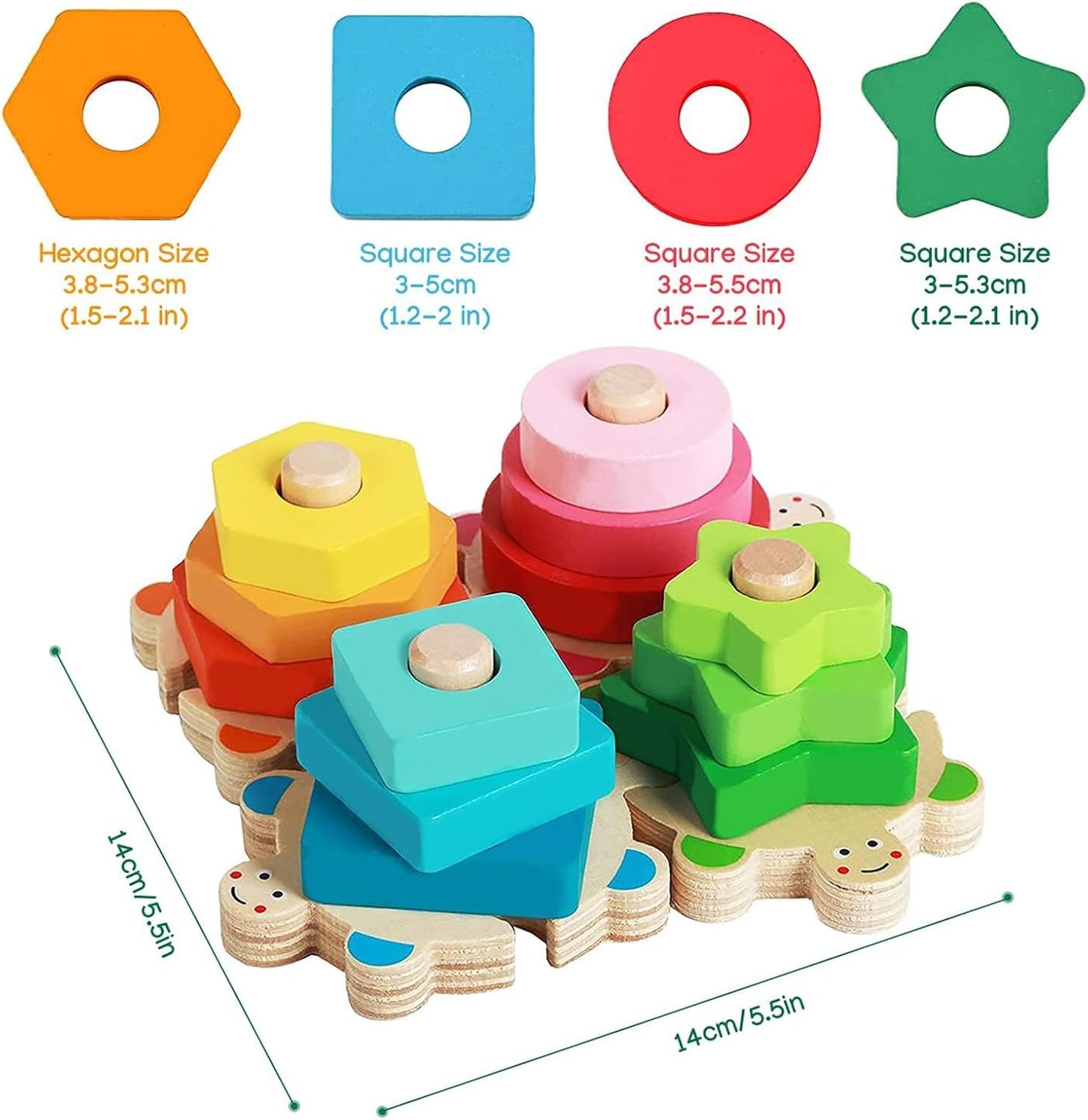 Goorder Montessori Toys 1 Year Old, Wooden Puzzles for Baby, Sorting Stacking Blocks Learning Toys 2 Year Old, Preschool Educational Toys Gift for 12 18 Months Toddler Boys Girls