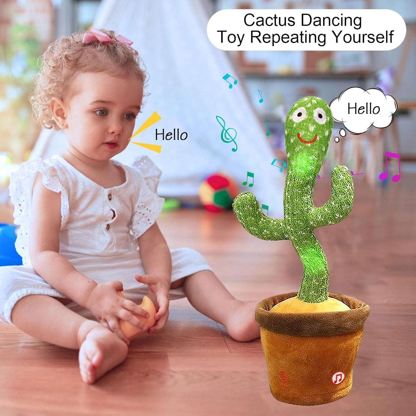 seOSTO Dancing Cactus Toy Repeat What You Say, Talking Cactus Toy Singing Cactus Mimic Toy Baby Toys for Year Old Boys Girls Kids Gifts, Baby Encourage Speech Toys