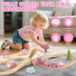 Lehoo Castle Unicorn Gifts for Girls, Wooden Train Set Kids Toys for 3 4 5 6 Year Old, Train Track Girls Unicorn Toys for Toddler Age 3-6