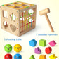 Coogam Wooden MontessoToys for Toddlers, Shape Sorting Cube Whack Mole Fine Motor Skills Game for 1 2 3 Year Old 18 Month Baby Boys Girls Gift