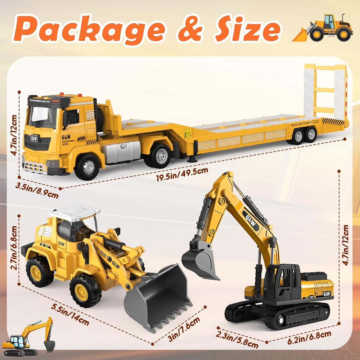 Naxudcoo Construction Toys For 3-7 Year Old Boys: Digger Toy Truck Toy Set Toddler Car, Construction Vehicle Toys For 3 4 5 6 7 Years Old Boys Gifts