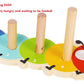 TOWO Wooden Stacking Rings Baby –Lovely Caterpillar Counting Game - Colour Sorting Puzzle - 5 Pegs Ring Stacker - Counting Rings Early Learning Wooden Toys for 1 year old Gift First Birthday Boy Girl