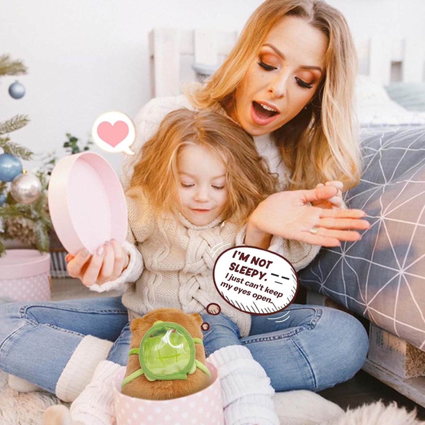 Poptrend Capybara Plush Toy, Cartoon Stuffed Animal With Turtle Pillow - Cute Brown Guinea Pig Doll - Birthday Gift for Adults and Kids