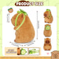 Poptrend Capybara Plush Toy, Cartoon Stuffed Animal With Turtle Pillow - Cute Brown Guinea Pig Doll - Birthday Gift for Adults and Kids