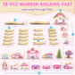 Lehoo Castle Unicorn Gifts for Girls, Wooden Train Set Kids Toys for 3 4 5 6 Year Old, Train Track Girls Unicorn Toys for Toddler Age 3-6