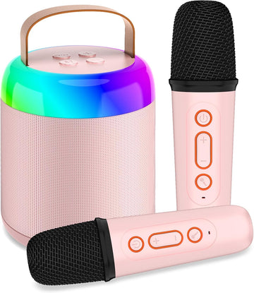 Onihan Karaoke Machine for Kids with 2 Microphones, Portable Kids Karaoke Machines for Girls with LED Party Lights,Girls Toys Birthday Gifts