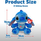 TY Stitch Beanie Babies 15CM – As Seen in the Movie, Soft Plush Toy with Sound, Collectible and Cuddly Plushies for Kids
