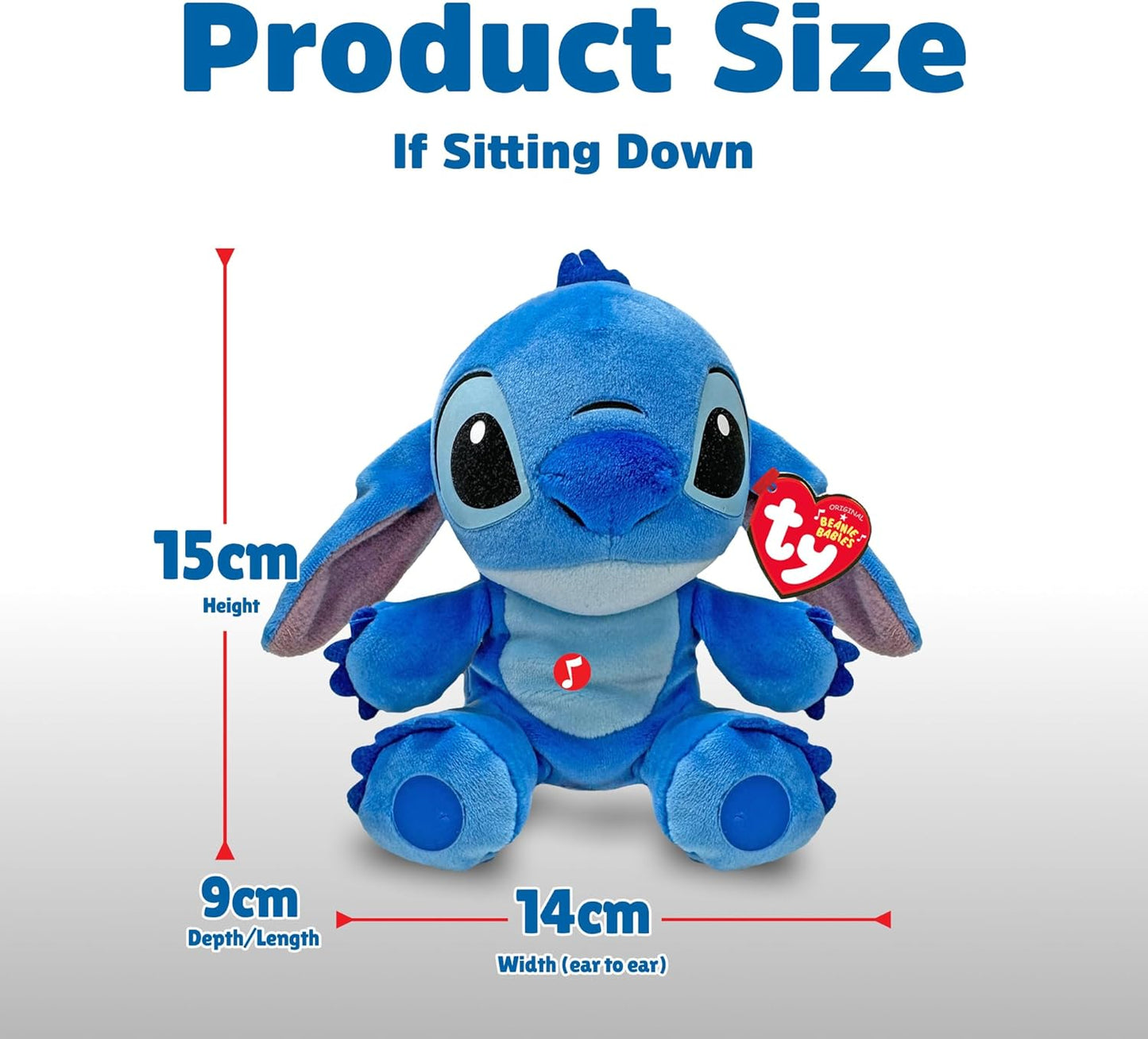 TY Stitch Beanie Babies 15CM – As Seen in the Movie, Soft Plush Toy with Sound, Collectible and Cuddly Plushies for Kids