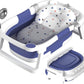 Rabb 1st Baby Bath Tub Foldable,Portable Bath Newborn to Toddler with Non-Slip Mat,Drain Hole,No Thermometer,Grey