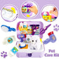 HERSITY Kids Vet Kit Dog Grooming Toy Pet Care Role Play Games Animal Dolls Pretend Play Pet Carrier Set Toys 3 4 5 Year Old Girls Boys Children Gifts