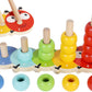 TOWO Wooden Stacking Rings Baby –Lovely Caterpillar Counting Game - Colour Sorting Puzzle - 5 Pegs Ring Stacker - Counting Rings Early Learning Wooden Toys for 1 year old Gift First Birthday Boy Girl