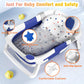 Rabb 1st Baby Bath Tub Foldable,Portable Bath Newborn to Toddler with Non-Slip Mat,Drain Hole,No Thermometer,Grey