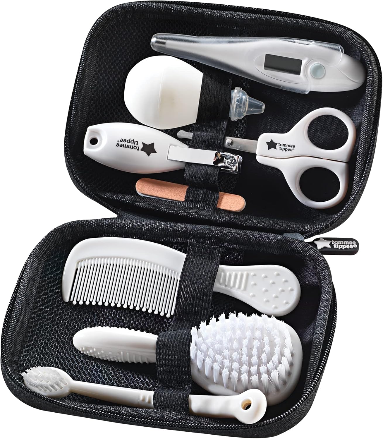 Tommee Tippee Baby Healthcare and Grooming Kit, 9X Essential Newborn Care Items for Home and Travel, Wipe-Clean and Waterproof Travel Case
