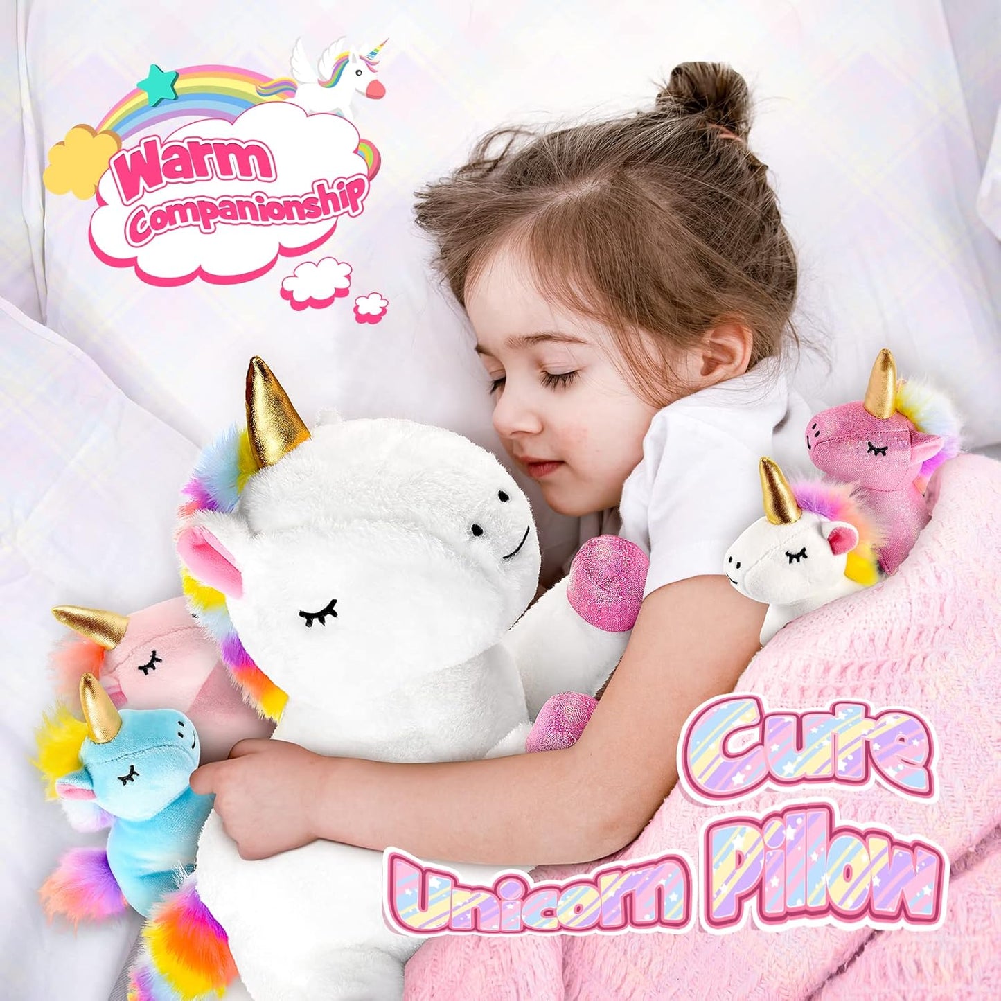 EUTOYZ Unicorn Stuffed Animals - Soft Toys for Girls, 3-12 Years Old Birthday Gifts