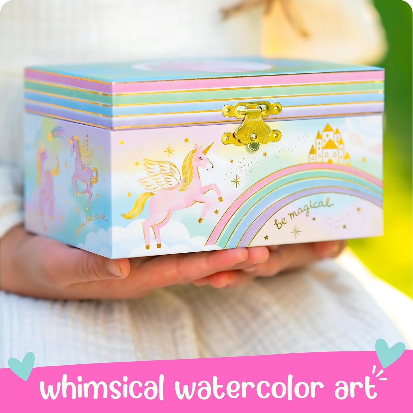 Musical Girls Jewellery Box, Unicorn Gifts for Girls, Unicorn Toys for 4-6, 15.2 x 11.8 x 8.9 cm