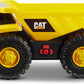 CatToysOfficial Construction Tough Machines Dump Truck Vehicle, free-wheeling with Lights & Sounds and movable bin. For children aged 3+, Yellow