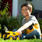 CatToysOfficial Construction Tough Machines Dump Truck Vehicle, free-wheeling with Lights & Sounds and movable bin. For children aged 3+, Yellow