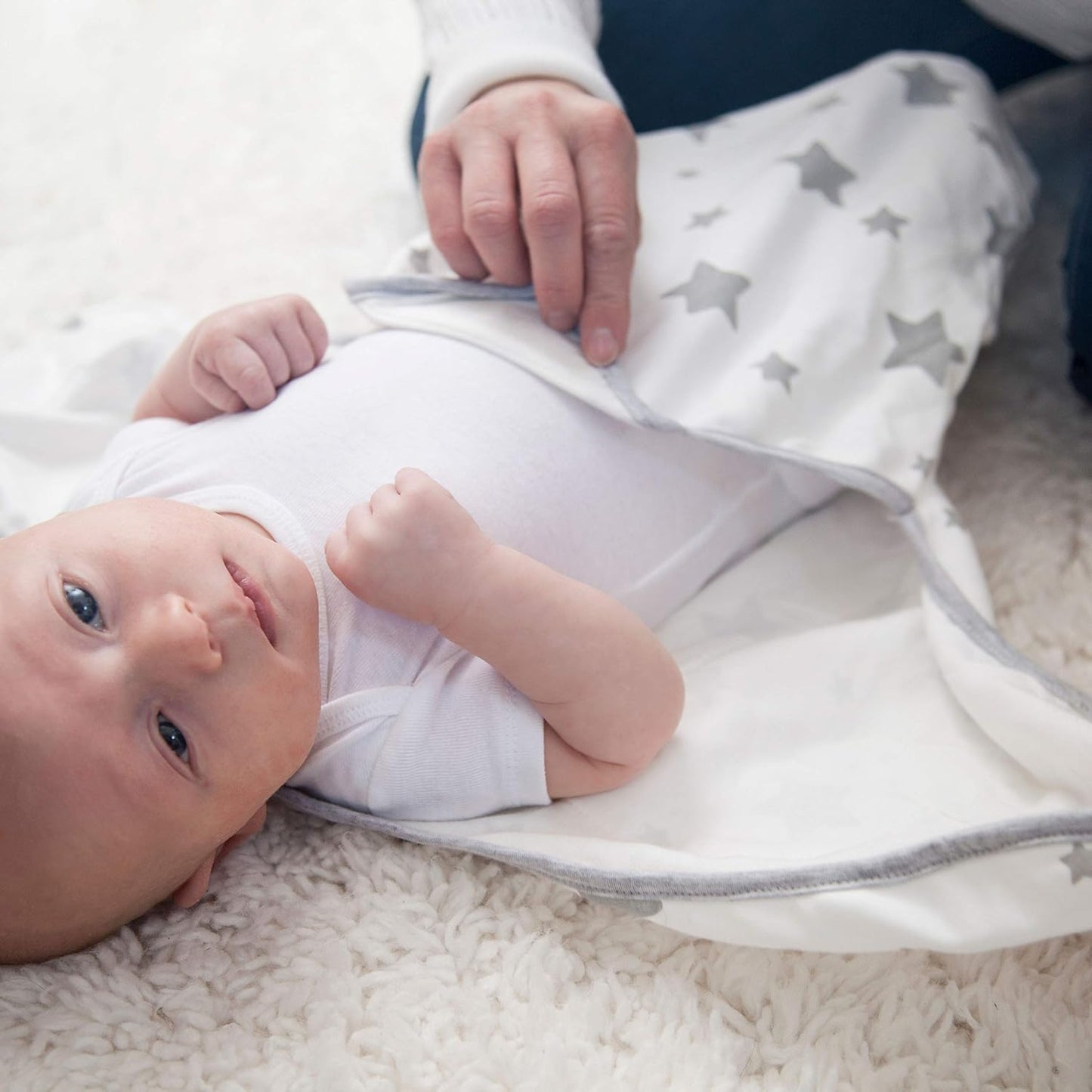 Little Seeds Swaddle Blanket 0-3 Months, 3-Pack Organic Cotton Baby Swaddles - Swaddles for Newborns Infant Boys & Girls, Soft & Snug Hip-Healthy Swaddling Blankets