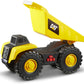 CatToysOfficial Construction Tough Machines Dump Truck Vehicle, free-wheeling with Lights & Sounds and movable bin. For children aged 3+, Yellow