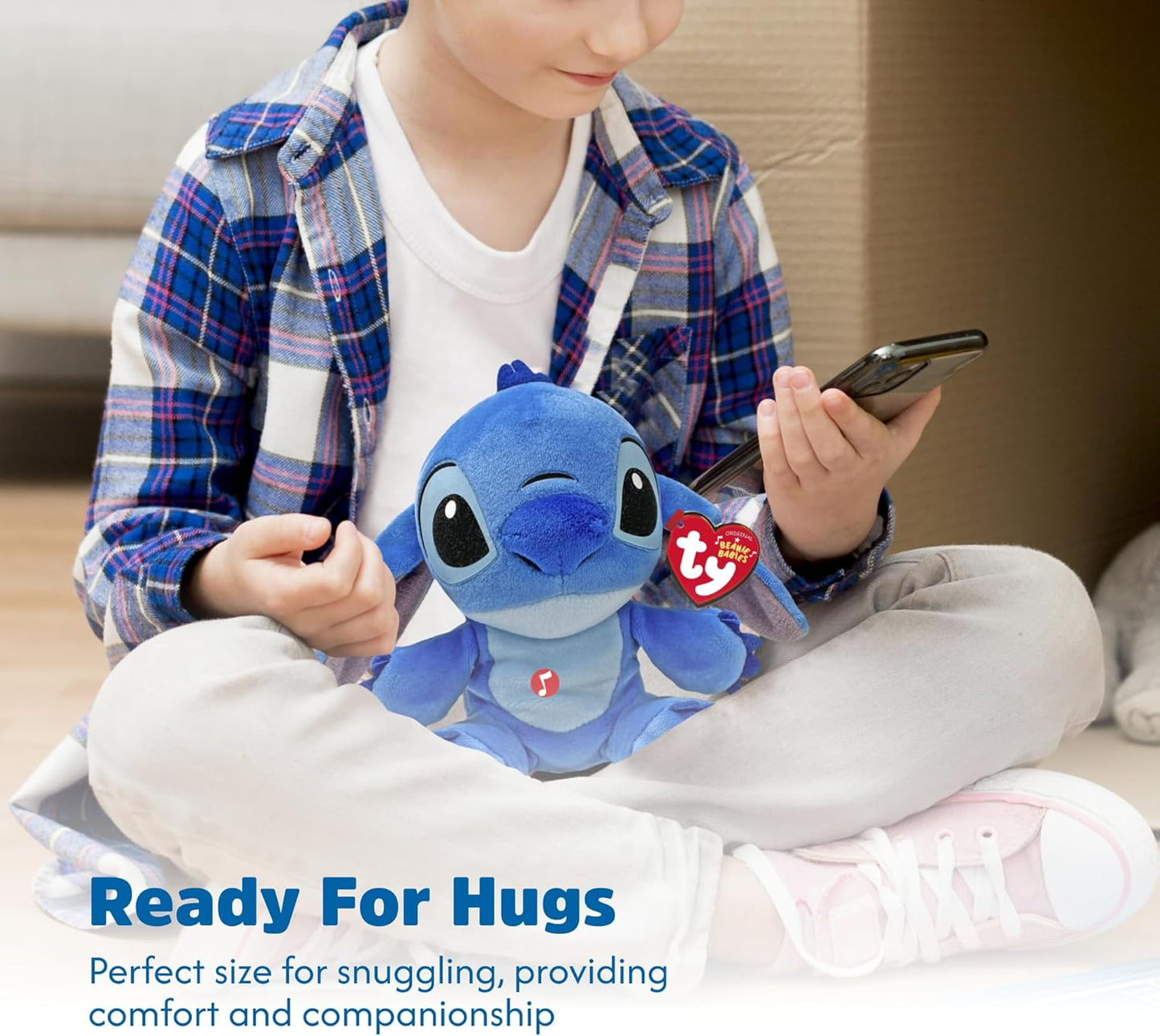 TY Stitch Beanie Babies 15CM – As Seen in the Movie, Soft Plush Toy with Sound, Collectible and Cuddly Plushies for Kids
